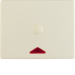 16410002 Centre plate with imprint for push-button for hotel card with red lens,  Berker Arsys,  white glossy