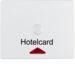 16410069 Centre plate with imprint for push-button for hotel card with red lens,  Berker Arsys,  polar white glossy