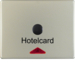 16419004 Centre plate with imprint for push-button for hotel card with red lens,  Berker Arsys,  stainless steel matt,  lacquered