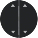 16442045 Rocker 2gang with imprinted arrows symbol Berker R.1/R.3/R.8, black glossy