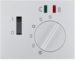 16727103 Centre plate for thermostat for underfloor heating pivoted,  Setting knob,  Berker K.5, aluminium,  matt,  lacquered