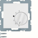 20261909 Thermostat,  change-over contact,  with centre plate Berker S.1/B.3/B.7, polar white matt