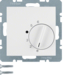 20268989 Thermostat,  change-over contact,  with centre plate Berker S.1/B.3/B.7, polar white glossy