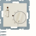 20308982 Temperature controller,  NC contact,  with centre plate with rocker switch,  Berker S.1/B.3/B.7, white glossy
