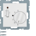 20311909 Temperature controller,  NC contact,  with centre plate,  24 V AC/DC with rocker switch,  Berker S.1/B.3/B.7, polar white matt