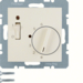 20318982 Temperature controller,  NC contact,  with centre plate,  24 V AC/DC with rocker switch,  Berker S.1/B.3/B.7, white glossy