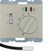 20347104 Thermostat,  NO contact,  with centre plate,  for underfloor heating with rocker switch,  external temperature sensor,  Berker K.5, stainless steel matt,  lacquered
