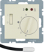 20348982 Thermostat,  NO contact,  with centre plate,  for underfloor heating with rocker switch,  external temperature sensor,  Berker S.1/B.3/B.7, white glossy