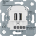 260009 230 V USB charging socket outlet with screw terminals,  Modul-inserts,  polar white matt