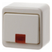 301640 Control change-over switch surface-mounted with red lens,  Surface-mounted,  white