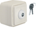 32713502 Key change-over switch with imprint surface-mounted,  isolated input terminals Lock - identical lockings,  Key can be removed in 2 positions,  Berker W.1, polar white matt