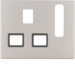 3313077004 Centre plate for socket outlets,  British Standard,  can be switched off Berker K.5, stainless steel matt,  lacquered