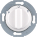3811 Rotary switch for blinds 1pole with centre plate Rotary knobs,  Serie 1930/Glas,  polar white glossy