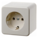 40009950 SCHUKO socket outlet surface-mounted with screw terminals,  Surface-mounted,  white glossy