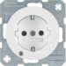 41102089 SCHUKO socket outlet with control LED with labelling field,  enhanced contact protection,  with screw-in lift terminals,  Berker R.1/R.3/R.8, polar white glossy