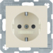 41238982 SCHUKO socket outlet with enhanced touch protection,  Screw-in lift terminals,  Berker S.1/B.3/B.7, white glossy