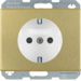 41340002 SCHUKO socket outlet with enhanced touch protection,  Screw-in lift terminals,  Berker Arsys,  gold matt,  aluminium anodised