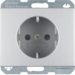 41357003 SCHUKO socket outlet with enhanced touch protection,  Screw-in lift terminals,  Berker K.5, Aluminium,  aluminium anodised