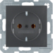41431606 SCHUKO socket outlet with screw-in lift terminals,  Berker S.1/B.3/B.7, anthracite,  matt