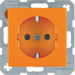 41431914 SCHUKO socket outlet with screw-in lift terminals,  Berker S.1/B.3/B.7, orange matt