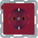 41436012 SCHUKO socket outlet with screw-in lift terminals,  Berker Q.1/Q.3/Q.7/Q.9, red velvety