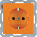 41436014 SCHUKO socket outlet with screw-in lift terminals,  Berker Q.1/Q.3/Q.7/Q.9, orange velvety
