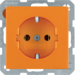 41436014 SCHUKO socket outlet with screw-in lift terminals,  Berker Q.1/Q.3/Q.7/Q.9, orange velvety