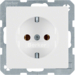 41436089 SCHUKO socket outlet with screw-in lift terminals,  Berker Q.1/Q.3/Q.7/Q.9, polar white velvety