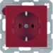 41438912 SCHUKO socket outlet with screw-in lift terminals,  Berker S.1/B.3/B.7, red glossy