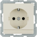 41496082 SCHUKO socket outlet with labelling field,  with enhanced touch protection,  with screw-in lift terminals