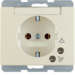41520002 SCHUKO socket outlet with overvoltage protection with labelling field,  Screw terminals,  Berker Arsys,  white glossy
