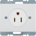 41670069 Socket outlet with earthing contact USA/CANADA NEMA 5-15 R with screw terminals,  Berker Arsys,  polar white glossy