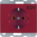 47150082 Steckdose SCHUKO mit Aufdruck "EDV" Berker Arsys,  rot glänzend