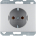 47157003 SCHUKO socket outlet Berker K.5, Aluminium,  aluminium anodised