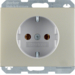 47157004 SCHUKO socket outlet Berker K.5, stainless steel,  metal matt finish