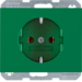 47157013 SCHUKO socket outlet Berker K.1, green glossy