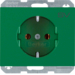 47157113 SCHUKO socket outlet with "SV" imprint Berker K.1, green glossy
