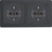 47206086 Combination SCHUKO socket outlet 2gang with frame Berker Q.1, anthracite velvety,  lacquered