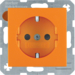 47231914 SCHUKO socket outlet with enhanced touch protection,  Berker S.1/B.3/B.7, orange matt