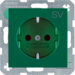 47238903 SCHUKO socket outlet with "SV" imprint enhanced contact protection,  Berker S.1/B.3/B.7, green