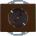 47280001 SCHUKO socket outlet 45° Berker Arsys,  brown glossy