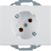 47280069 SCHUKO socket outlet 45° Berker Arsys,  polar white glossy