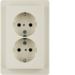 47296082 Double SCHUKO socket outlet with cover plate enhanced contact protection