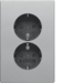 47296084 Double SCHUKO socket outlet with cover plate enhanced contact protection