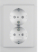 47297003 Double SCHUKO socket outlet with cover plate enhanced contact protection,  Berker K.5, aluminium,  matt,  lacquered