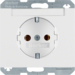 47397009 SCHUKO socket outlet with labelling field,  Berker K.1, polar white glossy