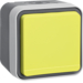 47403524 SCHUKO socket outlet with yellow hinged cover surface-mounted Berker W.1, grey/light grey matt