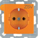 47431907 SCHUKO socket outlet with "ZSV" imprint Berker S.1/B.3/B.7, orange matt