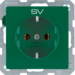 47436003 SCHUKO socket outlet with "SV" imprint Berker Q.1/Q.3/Q.7/Q.9, green velvety