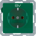 47436003 SCHUKO socket outlet with "SV" imprint Berker Q.1/Q.3/Q.7/Q.9, green velvety
